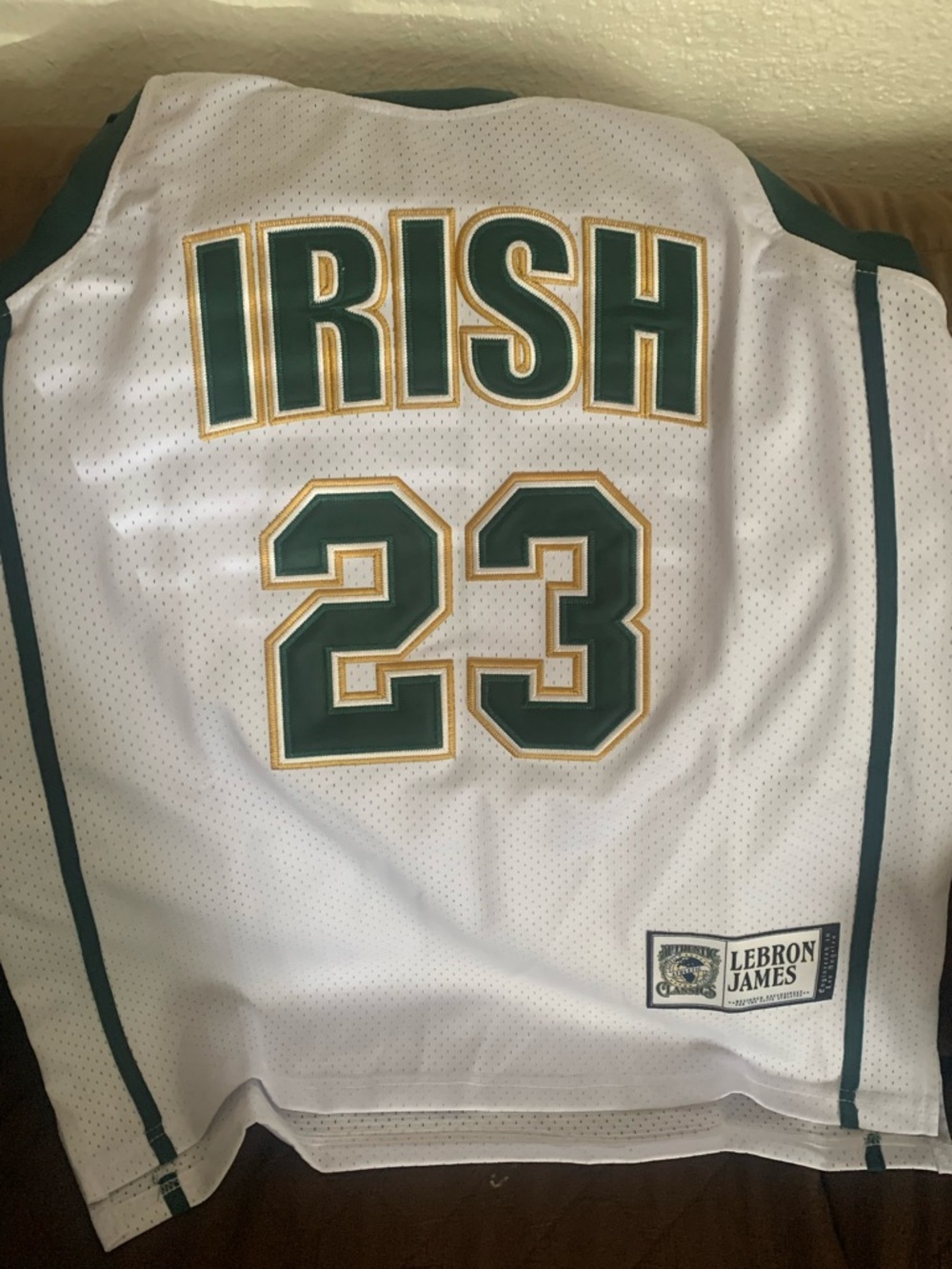 LeBron James Irish #23 White Basketball Jersey